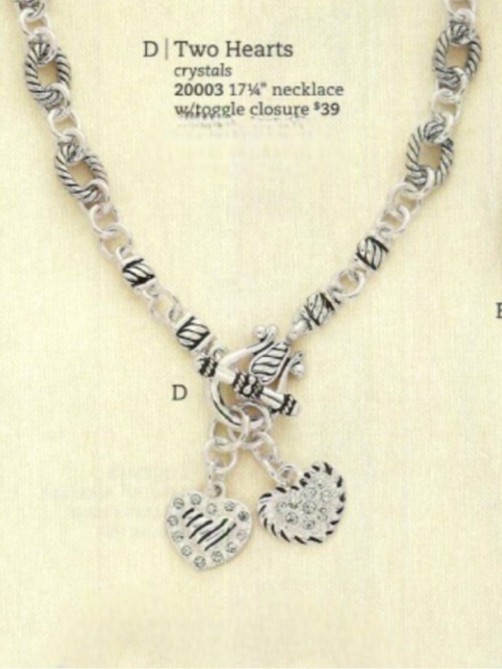 Vintage Premier Designs “Two Hearts” Silver-tone Toggle Cable Chain Necklace - Picture 14 of 14